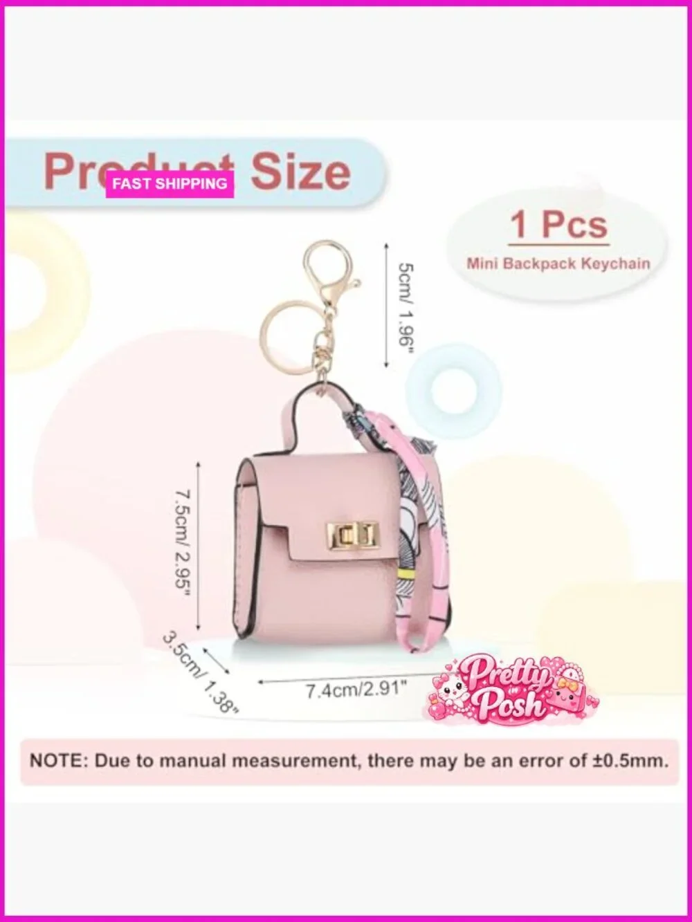 PU Leather Mini Backpack Keychain Coin Purse Earbud Bag Organizer